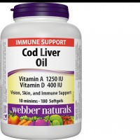 WEBBER NATURALS-ЧЕРЕН ДРОБ НА ТРЕСКА МАСЛО X 180
